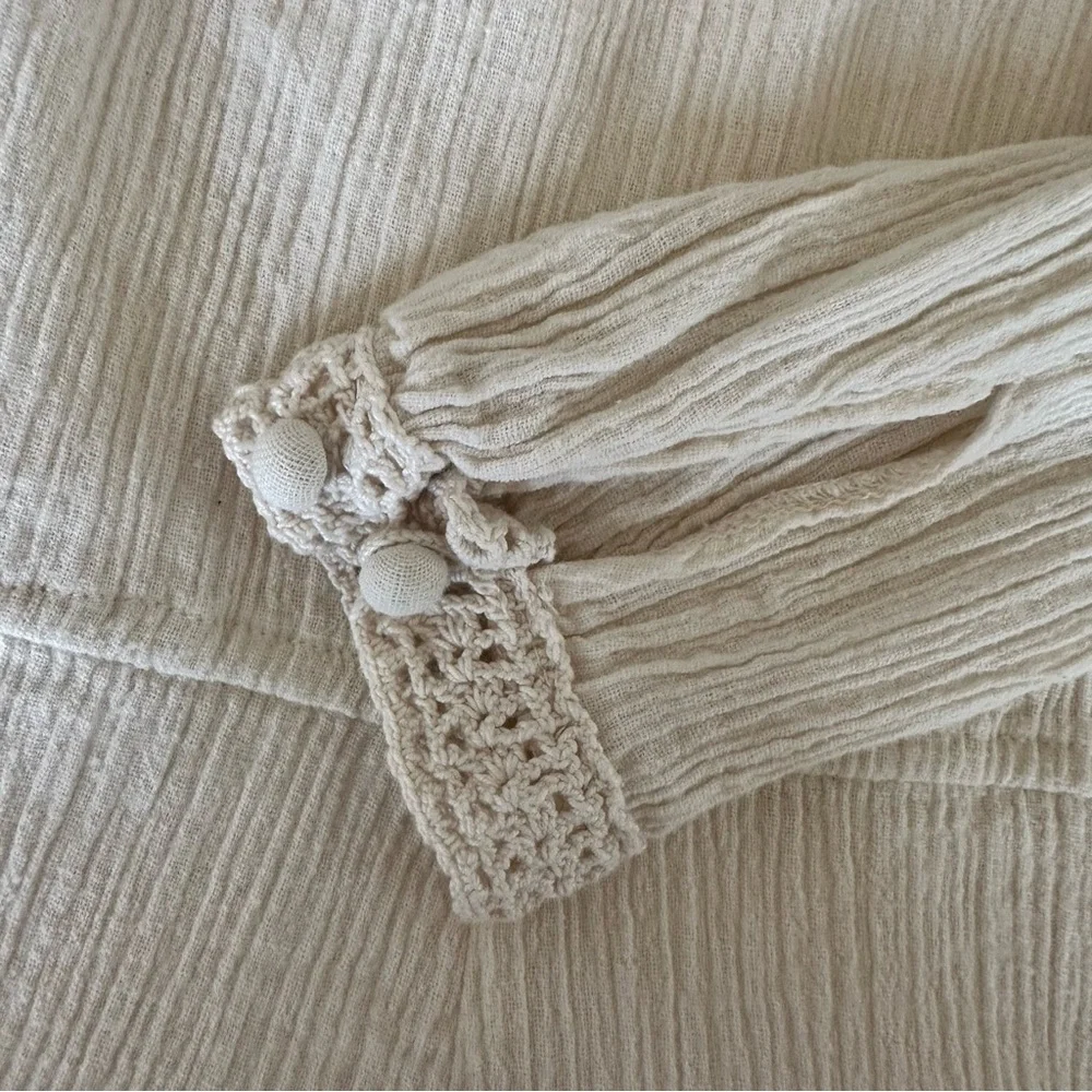 Balkan Antique Folk Crochet Cotton Dress - Picture 13 of 16